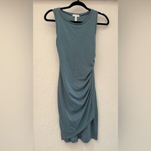 Leith Blue Sleeveless Ruched Mini Dress